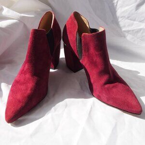 Antonio Melani Women’s Pointed Toe Maroon Suede Maxinee Ankle Boots-Size 10M
